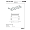 Bemeta OMEGA półka na ręcznik z relingiem 600 mm 104105072$K