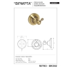 Bemeta RETRO bronze Wieszak podwójny 144106037