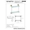 Bemeta RETRO gold/chrome Podwójna szklana półka 144202128$K