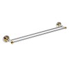 Bemeta RETRO złoty chrom podwójny wieszak na ręczniki 600 mm obok siebie 144204058$K