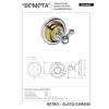 Bemeta RETRO złoto/chrom Wieszak podwójny 144206038
