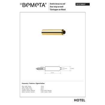 Bemeta Odbojnik ścienny mosiądz 101218027