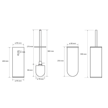 Bemeta Dark Szczotka wc stojąca 102313060 czarna