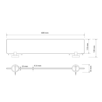 Bemeta Dark Półka szklana 104102040 czarna
