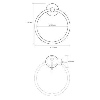 Bemeta Dark Wieszak koło 104104060 czarny