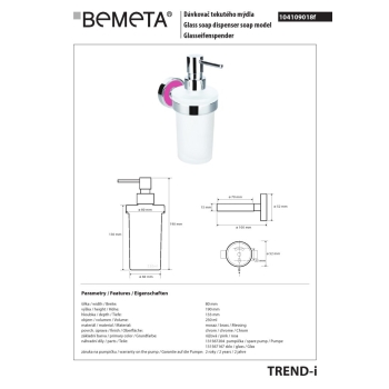 Bemeta TREND-I Dozownik mydła 230 ml różowy 104109018f