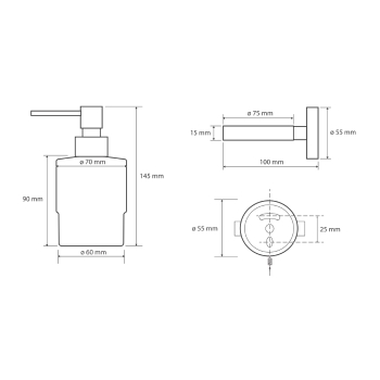 Bemeta Dark Dozownik mydła mini 104109100 czarny