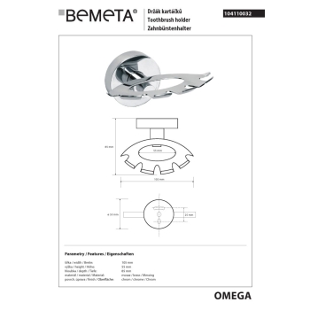 Bemeta OMEGA uchwyt na szczotki 104110032