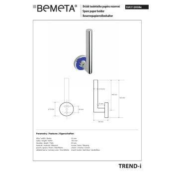 Bemeta TREND-I uchwyt na zapas papieru toaletowego 104112038e