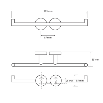 Bemeta Dark Uchwyt papieru wc podwójny 104201070 czarny