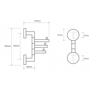 Bemeta Omega 104206072 Wieszak na ręczniki potrójny chrom