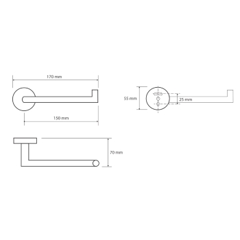 Bemeta Dark Uchwyt papieru wc bez klapki 104212030 czarny