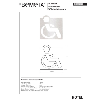 Bemeta Piktogram matowy - toalety dla osób niepełnosprawnych 111022025