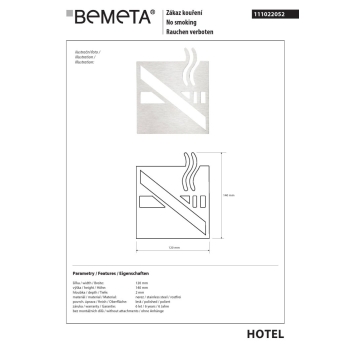 Bemeta Piktogram błyszczący- palenie zabronione 111022052