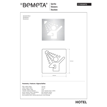 Bemeta Piktogram błyszczący- prysznic 111022072