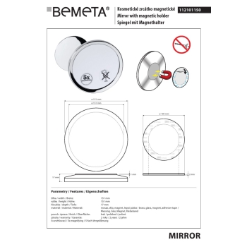 Bemeta Lusterko magnetyczne stal nierdzewna 112101150