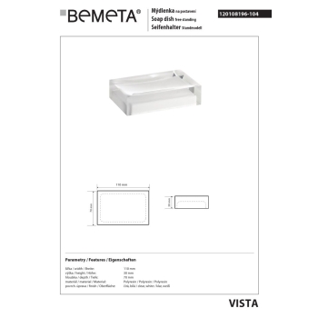 Bemeta VISTA mydelniczka wolnostojąca 120108196-104