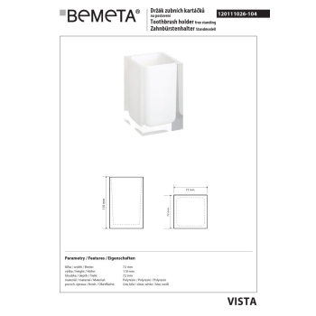 Bemeta VISTA kubek wolnostojący 120111026-104