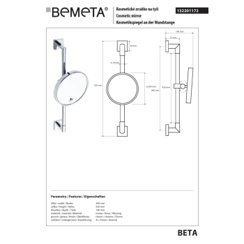 Bemeta BETA Lusterko kosmetyczne 132201172