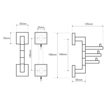 Wieszak na ręczniki potrójny Beta chrom Bemeta