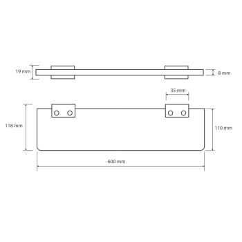 Bemeta Nero Półka pod lustro czarna 135002240