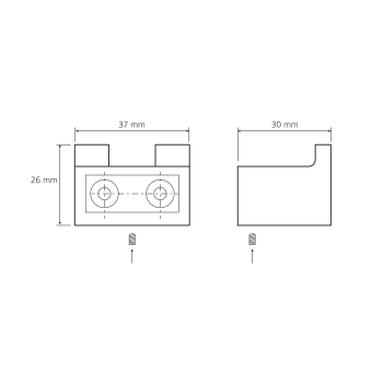 Bemeta Nero Wieszaczek podwójny prostokątny czarny 135006230