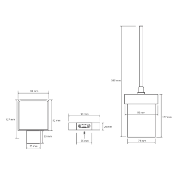 Bemeta Nero Szczotka wc wisząca czarna 135013010