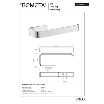 Bemeta SOLO Wieszak na ręcznik koło 139104062
