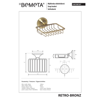 Bemeta RETRO Bronze Mydelniczka 144108167