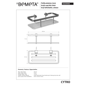 Bemeta CYTRO Akrylowa biała półka 146208406