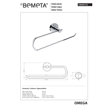 Bemeta OMEGA uchwyt na ręczniki papierowe kuchenne 146403152