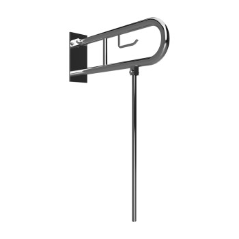 Bemeta HELP Uchwyt składany w kształcie litery U 750 mm matowy z osłoną uchwytem TP i nogą wspierającą 301407302N$K