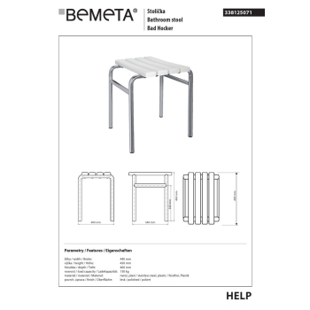 Bemeta HELP Krzesło łazienkowe 338125071$K