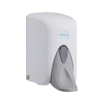 deClean Dozownik Łokciowy do Mydła w Płynie, Dezynfekcji Biały 0,5l HS136