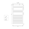 Aqualine ALYA grzejnik łazienkowy prosty 600x1118mm 364W chrom 1120-10