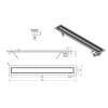 Aqualine PAVINO odpływ liniowy pod płytki 860x140x92 mm 2710-90