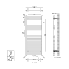 Aqualine ALYA grzejnik łazienkowy 500x1118 mm podłączenie centralne 305W chrom 1145-05