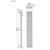 Sapho PILON grzejnik łazienkowy 270x1800 mm 4 wieszaki chrom IZ120