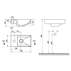 Sapho PICCOLINO umywalka kompozytowa 30,8x10x17cm bateria z lewej strony biały PK300