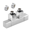 Sapho CUBE TWIN zestaw przyłączeniowy zespolony rozstaw 50mm chrom CP581S
