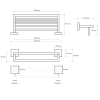 Sapho X-SQUARE półka na ręczniki z relingiem 655x110x215mm chrom XQ601