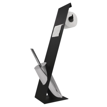 Ridder SYDNEY stojak z wieszakiem na papier toaletowy oraz szczotką WC czarny/chrom 11202410