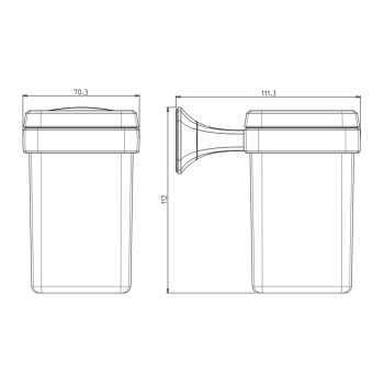 Metaform AIDA kubek chrom/szkło mleczne AI004