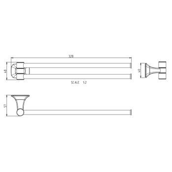 Metaform AIDA obrotowy wieszak na ręczniki podwójny chrom AI021