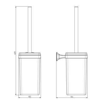 Metaform AIDA szczotka WC wisząca chrom AI008