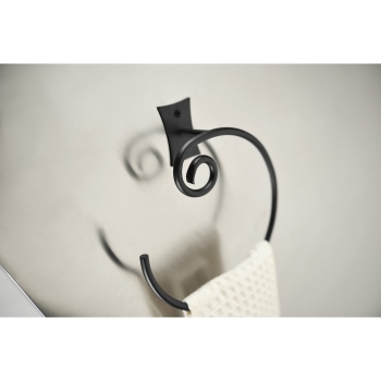 Sapho Rebecca wieszak ręcznika okrągły czarny CC006