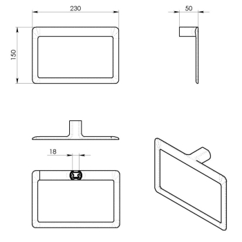 Gedy Pirenei black wieszak okrągły czarny PI7014