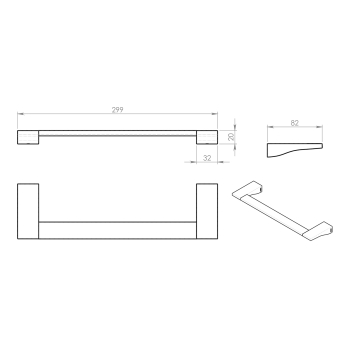 Gedy GLAMOUR wieszak na ręczniki 300x82mm chrom 572130