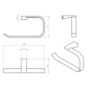 Gedy GLAMOUR wieszak na ręczniki otwarty chrom 5770
