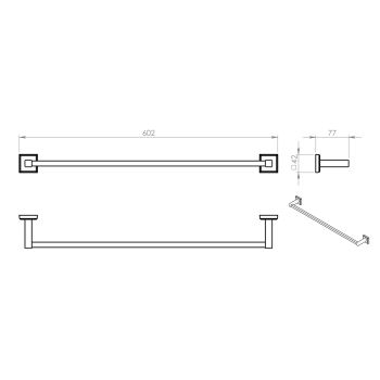 Gedy COLORADO wieszak na ręczniki 600x80mm chrom 692160